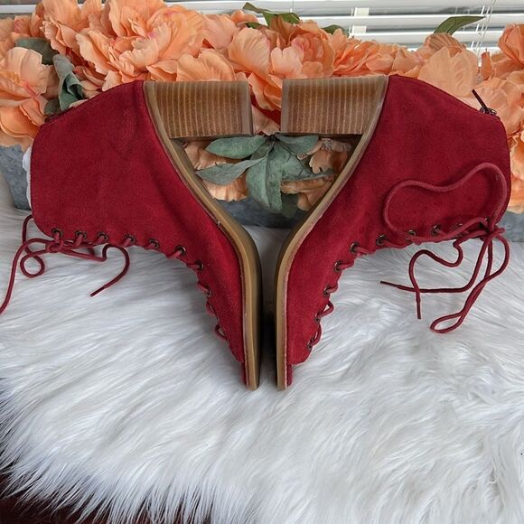 Jeffrey Campbell Cors Red Lace-Up Heeled Sandals Size 9.5 - Picture 2 of 8